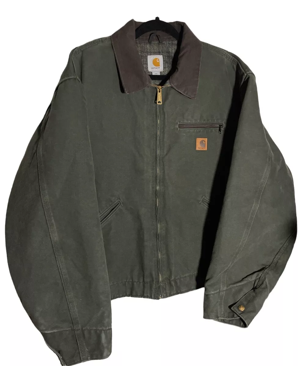 Vintage Carhartt J MOS Detroit Work Jacket Men's Size 2XL Green Blanket  Lined