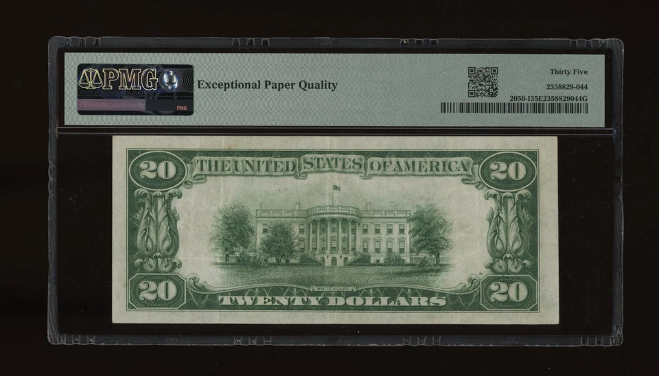 DBR 1928 $20 FRN Minneapolis Numeral Fr. 2050-I PMG 35 EPQ Serial I00716640A - Image 2 of 2