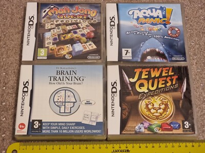 SET 4 NINTENDO DS 3DS SPIEL OVP MahJong Jewel Quest Expedition Aqua Panic Brain