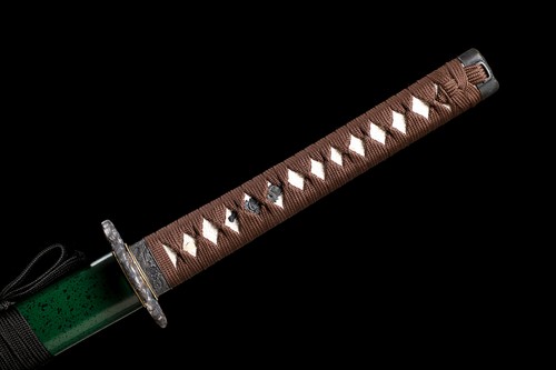 Green Saya Katana 1095 Steel Battle Ready Japanese Samurai Full Tang Sharp Sword - Picture 4 of 12