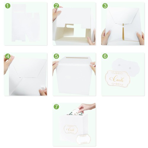 1 Pack White Card Box for Party 8.7" White Gift Card Box Money Box for Birthd... - Picture 7 of 7