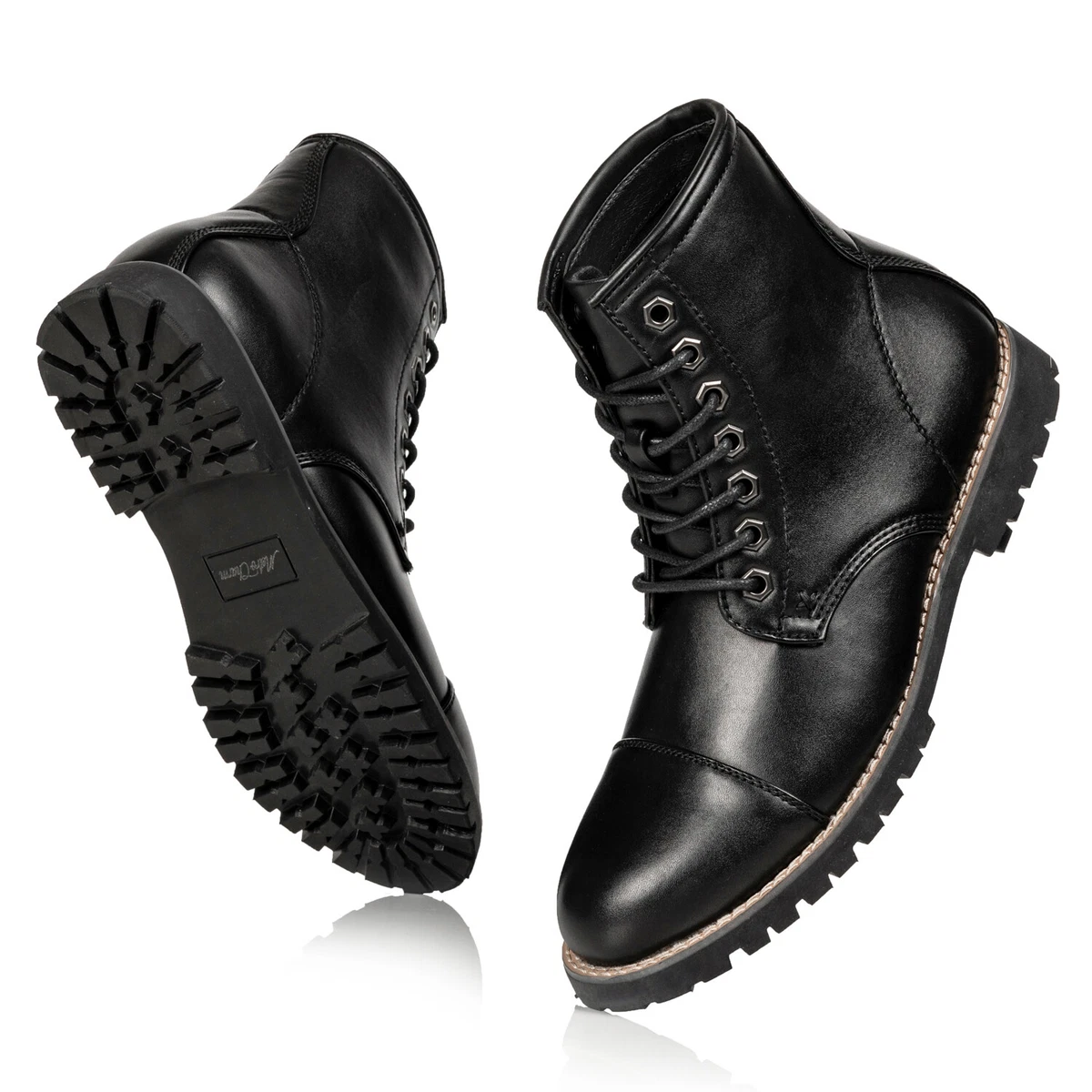 Black Men s Lace Up Cap Toe Fashion Casual Dress Boot