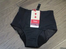 THINX BLACK HI-WAIST SUPER ABSORBENCY PERIOD PANTIES SIZE SMALL