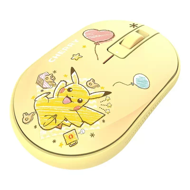 Cherry DW2380 Pokémon Yellow Pikachu Wireless Keyboard Mouse Set 98Key Quiet - Image 2 of 2