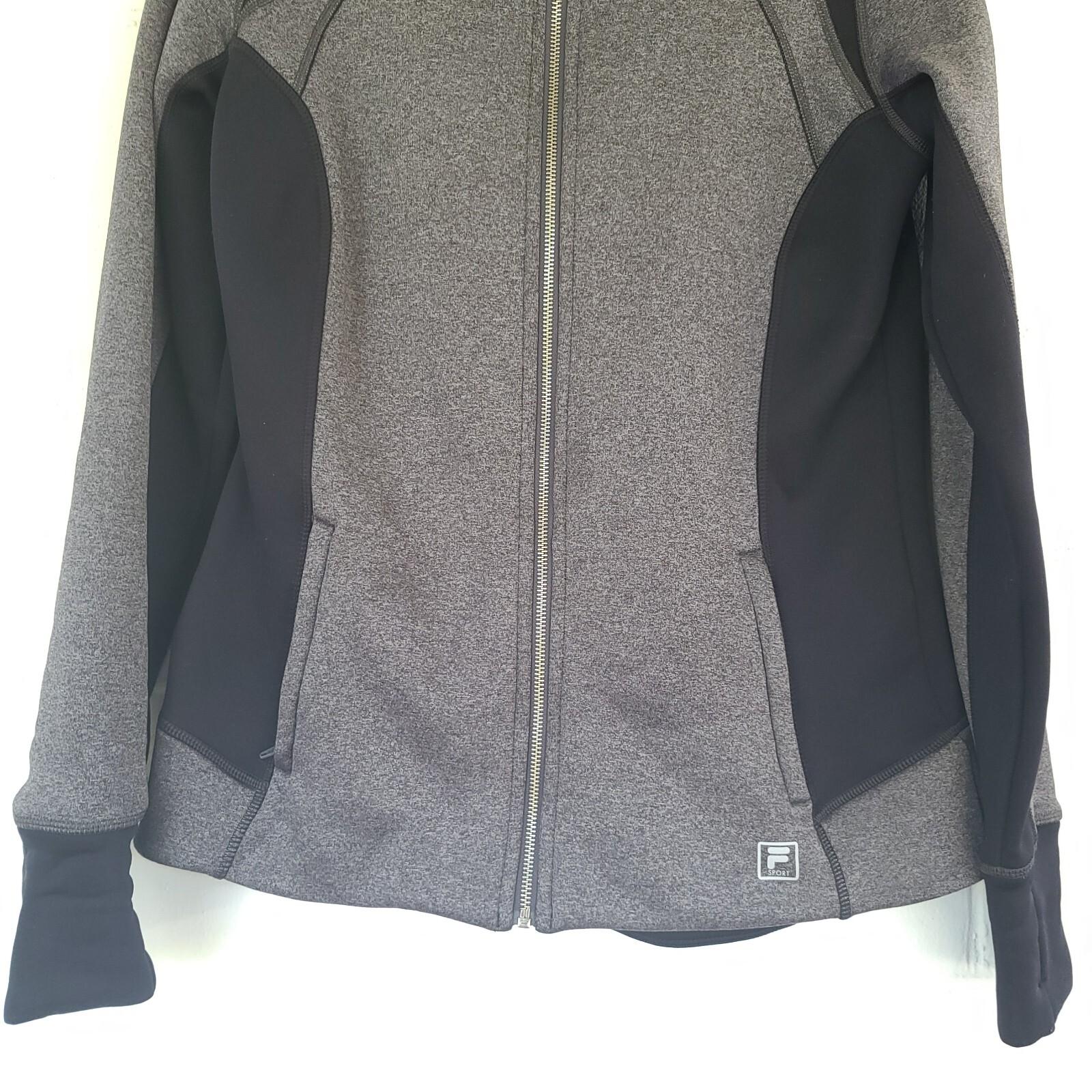 Giacca da pista da donna FILA Sport grigia con cerniera elastica tasche L