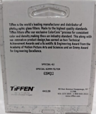 New Tiffen 62mm Smoque 1/2 Filter (Atmosphere Diffusion Filters) - Custom Made