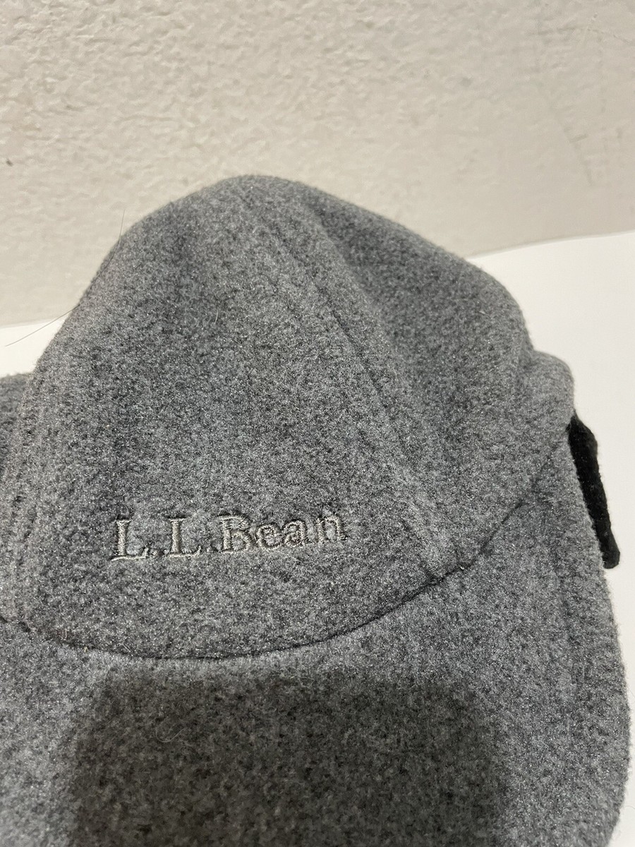 Vintage L.L . Bean Gray Fleece Polartec Hat Cap Ear Flaps  display picture 2