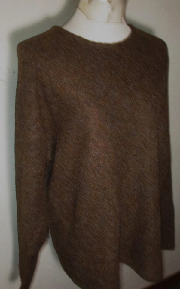 Suéter relajado de manga larga marrón MAX STUDIO para mujer talla L Foto 3 de 4