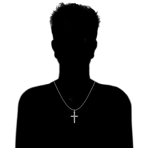 SSterling Silver Small Italian Cross Charm Pendant Necklace 18x30 Mm - 第 6/8 張圖片