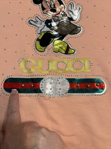 GUCCI Disney Minnie Mouse Girls Medium Long Sleeve Shirt with Bling - Picture 6 of 9