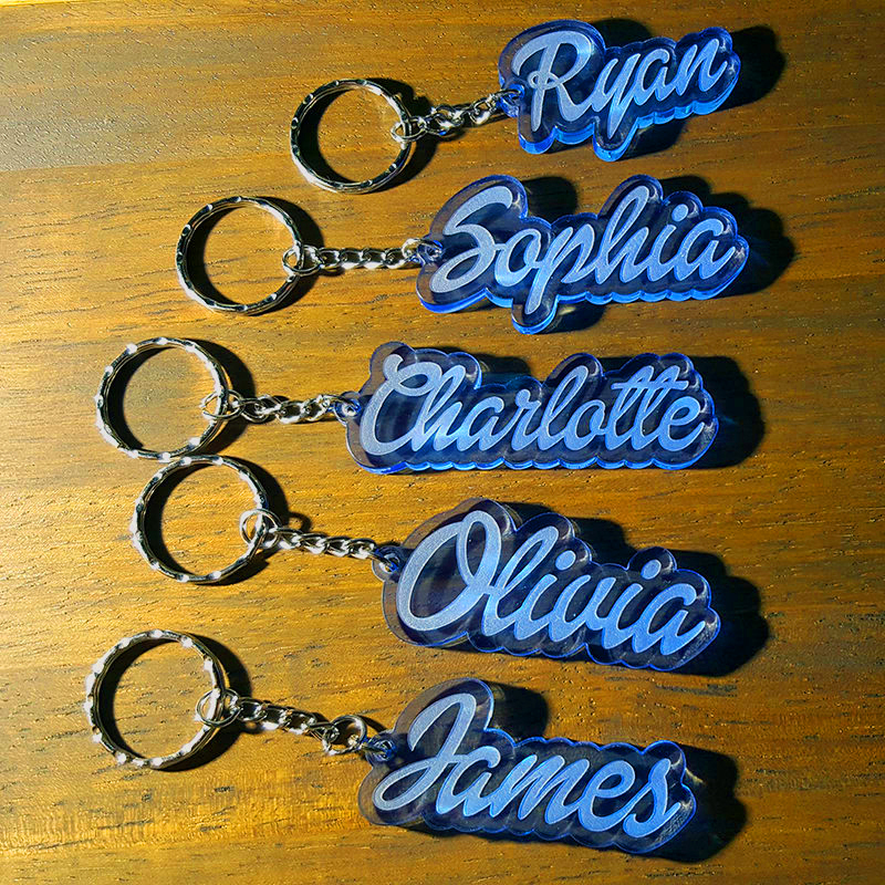Key Keychain Personalised FROZEN Keyring Keychain - Custom Name/Word In ...