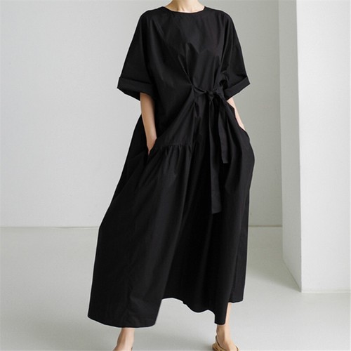 Lockere Oversize Kleider Damenmode A-Linie Komfort Sommer Schleife Kleider - Bild 1 von 8