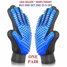 Pet Hair Remover Glove Brush Dog Cat Grooming Massage Soft Bath Shedding Glove