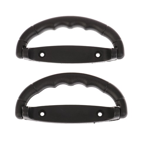 2pcs Black Plastic Luggage Handle Suitcase Strap Pull Air Case Air Bag Grip AT - Picture 2 of 9