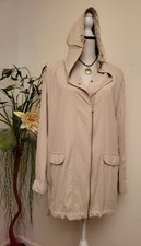 Geox Jacket Women’s Us 14 Respira Lightweight Rain Coat Packable Hood Light Tan