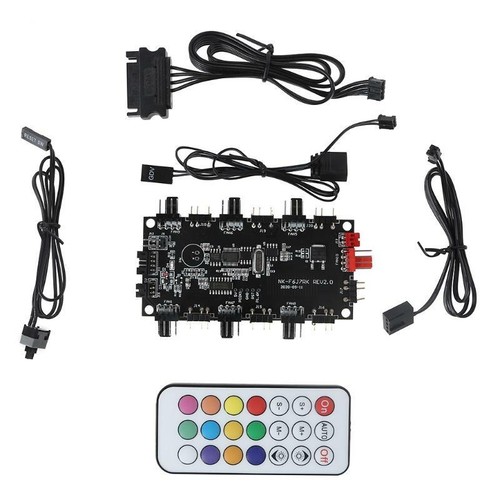 2in1 PWM & ARGB Controller Hub 8 Ports 12V 4Pin Fan 5V 3Pin Wireless IR 5V RGB - Afbeelding 3 van 11