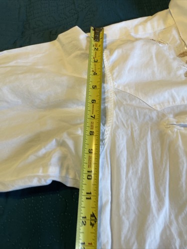 Vintage weißes Langarm, Druckknopf, Rockmount Ranch Wear Western Hemd 2XL, bestickt - Bild 17 von 24