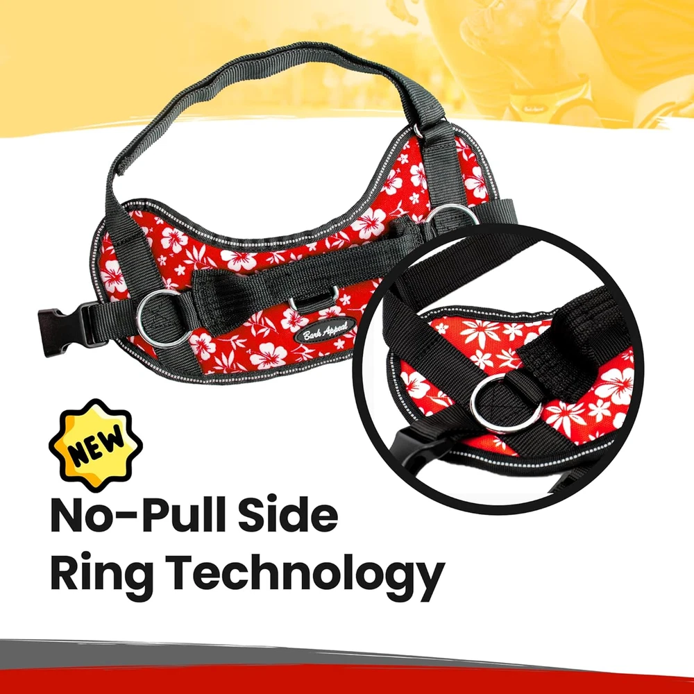 Dog Harness, No-Pull Pet Harness, Adjustable & Reflective, Soft-Padded No-Choke