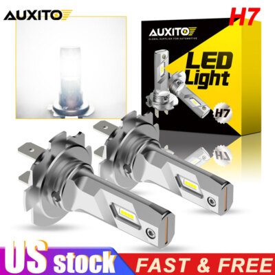 AUXITO H7 LED Headlight Kit High Low Beam Bulb Super Bright 6500K Fanless Canbus