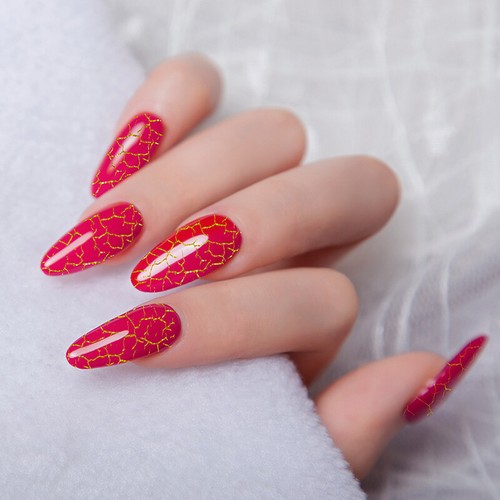Nail Gel Nail Polish UV Crackle Nail Varnish Top Base Colour Nail Gels Air Dry - Picture 7 of 39