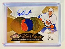 14-15 Fleer Showcase Griffin Reinhart Rookie Autograph Patch /175 RC Islanders