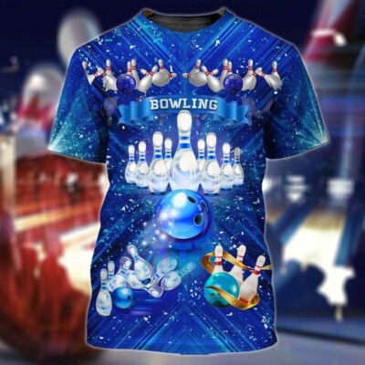 T-shirt Unisex Bowling - Impression 3D - Manches Courtes - Taille S à 7XL - Neuf Sans étiquettes