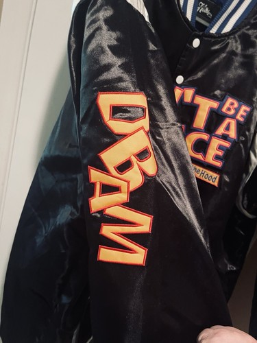Headgear Classics Jacket Men's 7X Dont Be A Menace Satin Black Blue Wayans VTG - Picture 5 of 17
