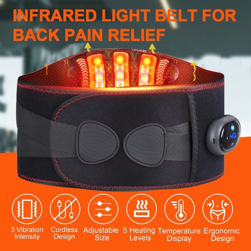 Cordless Massage Belt Electric Heated with Back Support Waist Vibration Massager