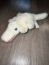 Vintage White Albino Alligator Plush mini Stuffed Animal Toy 1995 8 blue eyes