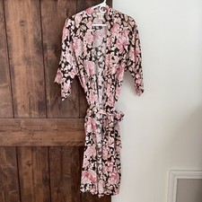 VTG 90s Inner Most Women  s Robe Large L Housecoat Floral Rose Satin Pink
