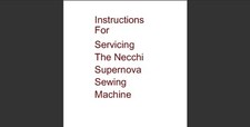 Manual de servicio de máquina de coser Necchi Supernova (reimpresión)