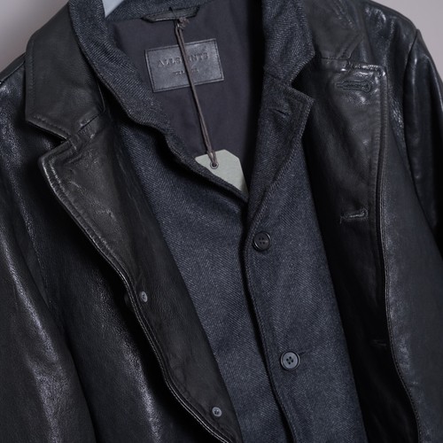 ALL SAINTS Blazer Leather Jacket XXL Mens Black Celebrity GASPAR like survey 2XL - Picture 13 of 21