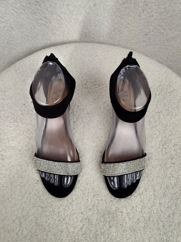 Style Co Mujer Tacones 6M Negro Adornado Punta Abierta Sandalia Gatito Stiletto Zapato Foto 3 de 4