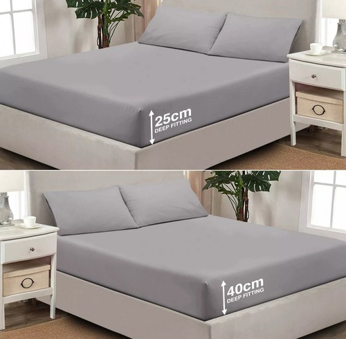 Extra Deep Fitted Bed Sheets - Single, Double, King & Super King (25cm/40cm) - Picture 15 of 85