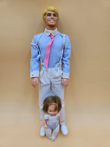 The Heart Family Dad and Baby Boy Doll Set 1984 Mattel #9079 Vintage Collectable