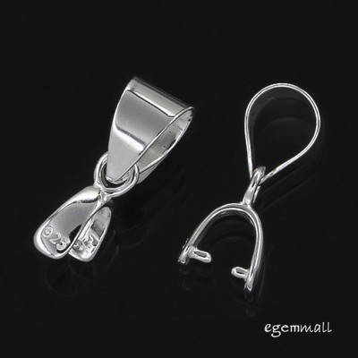 1PC Sterling Silver Pinch Bail Clip Pendant Clasp Slider 20mm