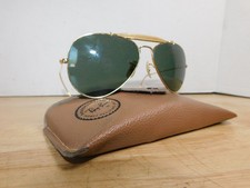 1970's 58MM B L RAY BAN WRAP-AROUNDS G15 OUTDOORSMAN AVIATOR SUNGLASSES 3/123