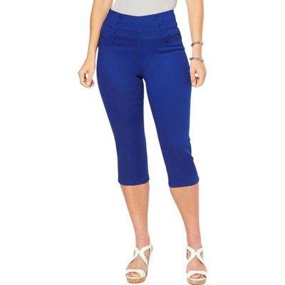 DG2 by Diane Gilman Virtual Stretch Sailor Pedal Pusher Jean Navy Size L Petite