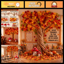 3D Fall Tree Bulletin Board Set - DIY Classroom Decoration for Autumn Theme