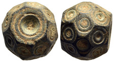 FITZ ISLAMIC COMMERCIAL COIN WEIGHT POLYHEDRAL BIRD'S EYE BRONZE ØNON152