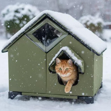 Outdoor Cat House - Heated Weatherproof Large Cat Shelter for outside with Roof