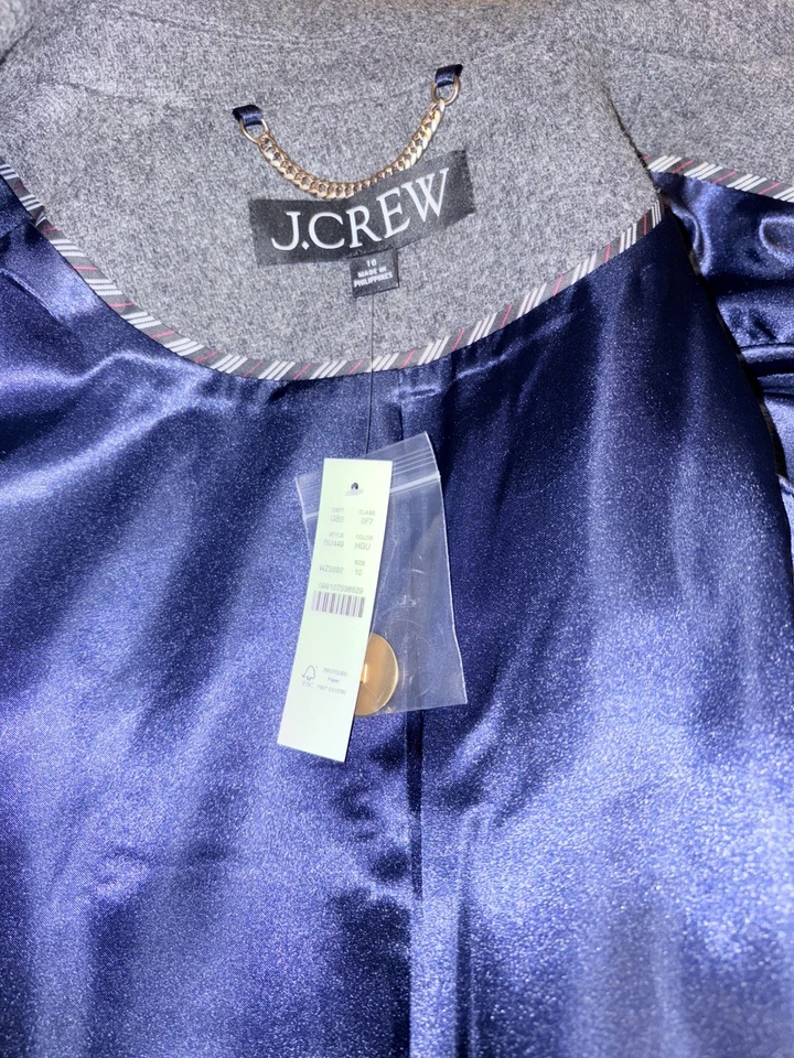 NWT J.Crew Warwick Topcoat in Heather Cement Italian Stadium-cloth Wool Blend 10 - Image 2 of 4