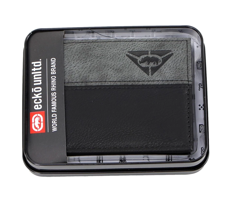 Cartera plegable negra Ecko Unltd World Famous Rhino para hombre Foto 2 de 4