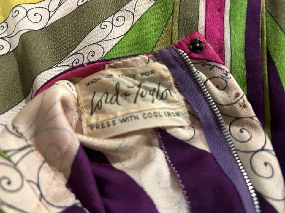 Emilio Pucci Vtg Mid 1960s Dress Classic Geo Design Hot Pink , Purple & Fushia - Image 2 of 4