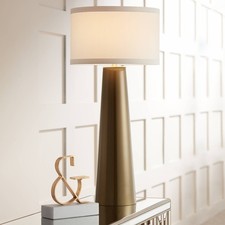 Karen Modern Table Lamp 36" Tall Dark Gold Glass with Dimmer Bedroom Living Room