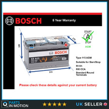 AGM Battery fits BMW 330E 116 116D i4 520D Z4 218 X2 Stop Start 115 AGM