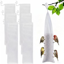 6 Pack Finch Sock Feeders Mesh Seed Bags for Nyjer Thistle Outdoor Wild Birds