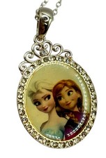 Disney Frozen Sisters Forever Sterling Silver Necklace Pendant Anna Elsa