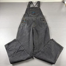 Mad Run Overalls Womens 14 Gray Denim Wide Leg Carpenter 90s Y2K Grunge Bibs