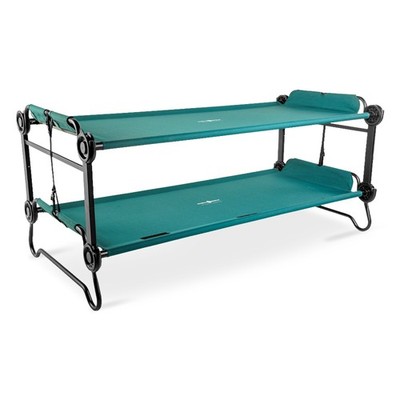 Disc-O-Bed Extra Large Outdoor Convertible 2 Person Portable Camping Cots, Green
